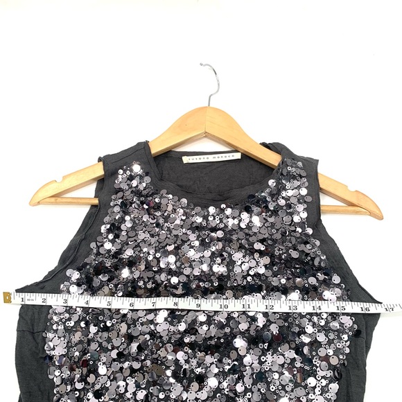 Susana Monaco Gray with Silver & Black Sequins Size S-M - Picture 4 of 5